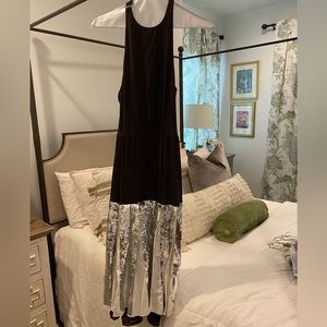 Tibi Brown and Sequin Midi Dress